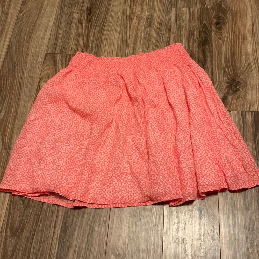 Peachy pink skirt with flowers